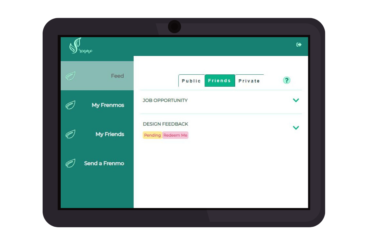 Frenmo Friends Feed view